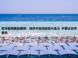 高诗岩致歉赵继伟：动作不应该应检讨自己 不想让任何受伤