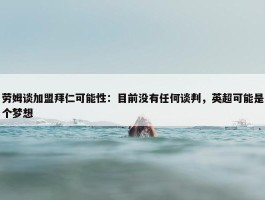 劳姆谈加盟拜仁可能性：目前没有任何谈判，英超可能是个梦想