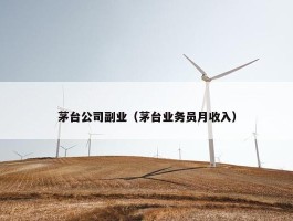 茅台公司副业（茅台业务员月收入）