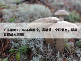 广东加时79-82不敌北控，赛后遭三个坏消息，球员自律成大麻烦!