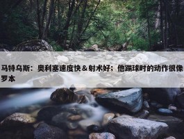 马特乌斯：奥利塞速度快＆射术好；他踢球时的动作很像罗本