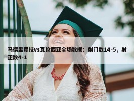 马德里竞技vs瓦伦西亚全场数据：射门数14-5，射正数4-1