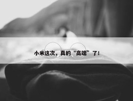 小米这次，真的“高端”了！