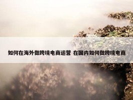 如何在海外做跨境电商运营 在国内如何做跨境电商