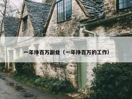 一年挣百万副业（一年挣百万的工作）