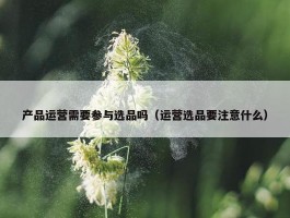 产品运营需要参与选品吗（运营选品要注意什么）