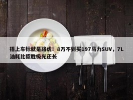 捂上车标就是路虎！8万不到买197马力SUV，7L油耗比揽胜极光还长