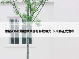 索尼A1M2旗舰微单部分参数曝光 下周将正式发布