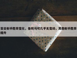 首日射手胜率变化，鲁班马可几乎无变动，其他射手胜率提升