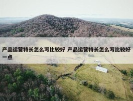 产品运营特长怎么写比较好 产品运营特长怎么写比较好一点