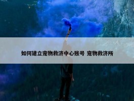 如何建立宠物救济中心账号 宠物救济所