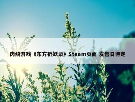 肉鸽游戏《东方祈妖录》Steam页面 发售日待定