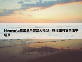 Momenta推出量产智驾大模型，精准应对复杂泊车场景