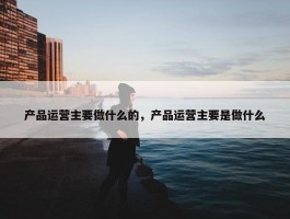 产品运营主要做什么的，产品运营主要是做什么