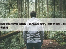 路虎全新揽胜星脉曝光！最快年底首发，停售燃油版，你考虑吗