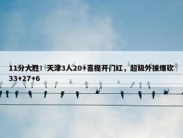 11分大胜！天津3人20+喜提开门红，超级外援爆砍33+27+6