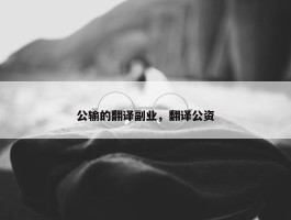 公输的翻译副业，翻译公资