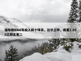 福布斯NBA年收入前十球员，比尔上榜，库里1.058亿排名第二