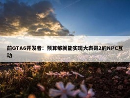 前GTA6开发者：预算够就能实现大表哥2的NPC互动