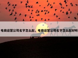 电商运营公司名字怎么起，电商运营公司名字怎么起好听