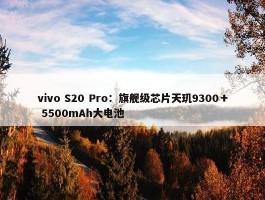 vivo S20 Pro：旗舰级芯片天玑9300＋ 5500mAh大电池