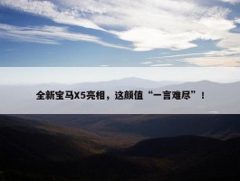 全新宝马X5亮相，这颜值“一言难尽”！