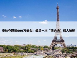 辛纳夺冠摘600万美金！最后一次“德纳决”感人肺腑