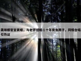 龚琳娜官宣离婚，与老锣结婚二十年育有两子，同框合唱引热议