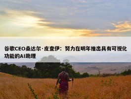 谷歌CEO桑达尔·皮查伊：努力在明年推出具有可视化功能的AI助理