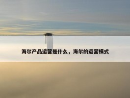 海尔产品运营是什么，海尔的运营模式