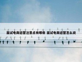 面试电商运营注意点有哪些 面试电商运营怎么说