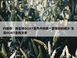 约维奇：我篮球GOAT是乔丹和我一直敬仰的威少 生活GOAT是我父亲