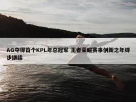 AG夺得首个KPL年总冠军 王者荣耀赛事创新之年脚步继续