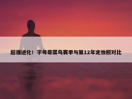 超强进化！字母哥菜鸟赛季与第12年定妆照对比