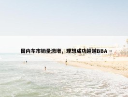 国内车市销量激增，理想成功超越BBA