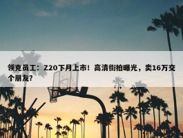 领克员工：Z20下月上市！高清街拍曝光，卖16万交个朋友？