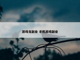 游戏当副业 手机游戏副业