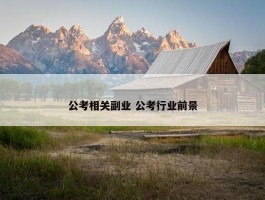 公考相关副业 公考行业前景