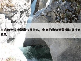 电商的物流运营岗位是什么，电商的物流运营岗位是什么意思