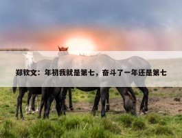 郑钦文：年初我就是第七，奋斗了一年还是第七