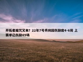 开拓者魔咒又来？22年7号秀将因伤缺席4-6周 上赛季已伤缺49场