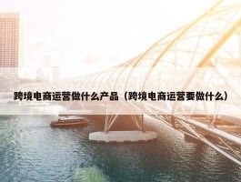 跨境电商运营做什么产品（跨境电商运营要做什么）