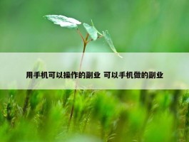 用手机可以操作的副业 可以手机做的副业