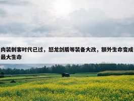 肉装刺客时代已过，怒龙剑盾等装备大改，额外生命变成最大生命