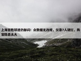 上海首胜球迷仍郁闷！众数据无改观，仅靠7人硬扛，阵容隐患太大