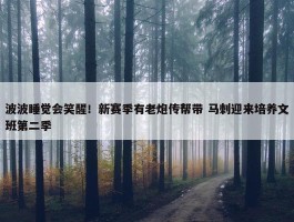 波波睡觉会笑醒！新赛季有老炮传帮带 马刺迎来培养文班第二季