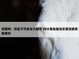 塔图姆：投篮不可能每次都中 所以靠能量设定基调是很重要的