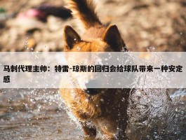 马刺代理主帅：特雷-琼斯的回归会给球队带来一种安定感