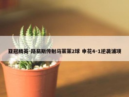 亚冠精英-路易斯传射马莱莱2球 申花4-1逆袭浦项