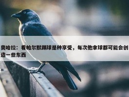 奥哈拉：看帕尔默踢球是种享受，每次他拿球都可能会创造一些东西